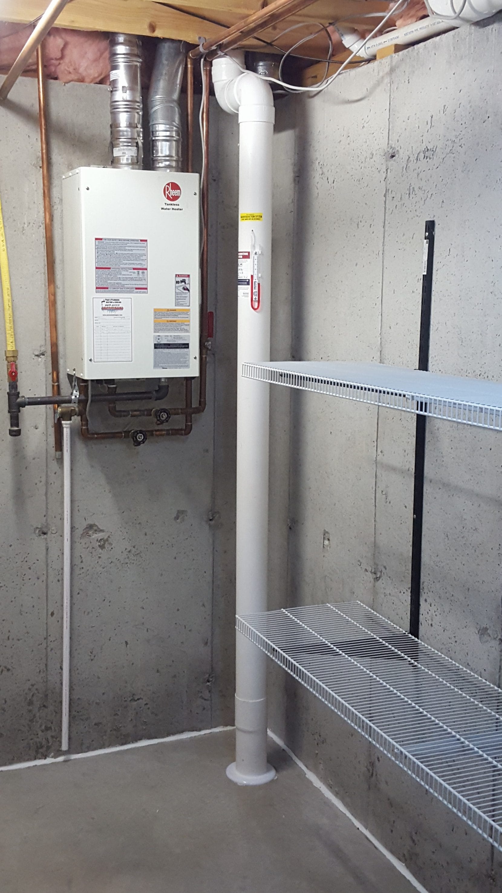 Radon mitigation system installed in residential basement in SW Colorado