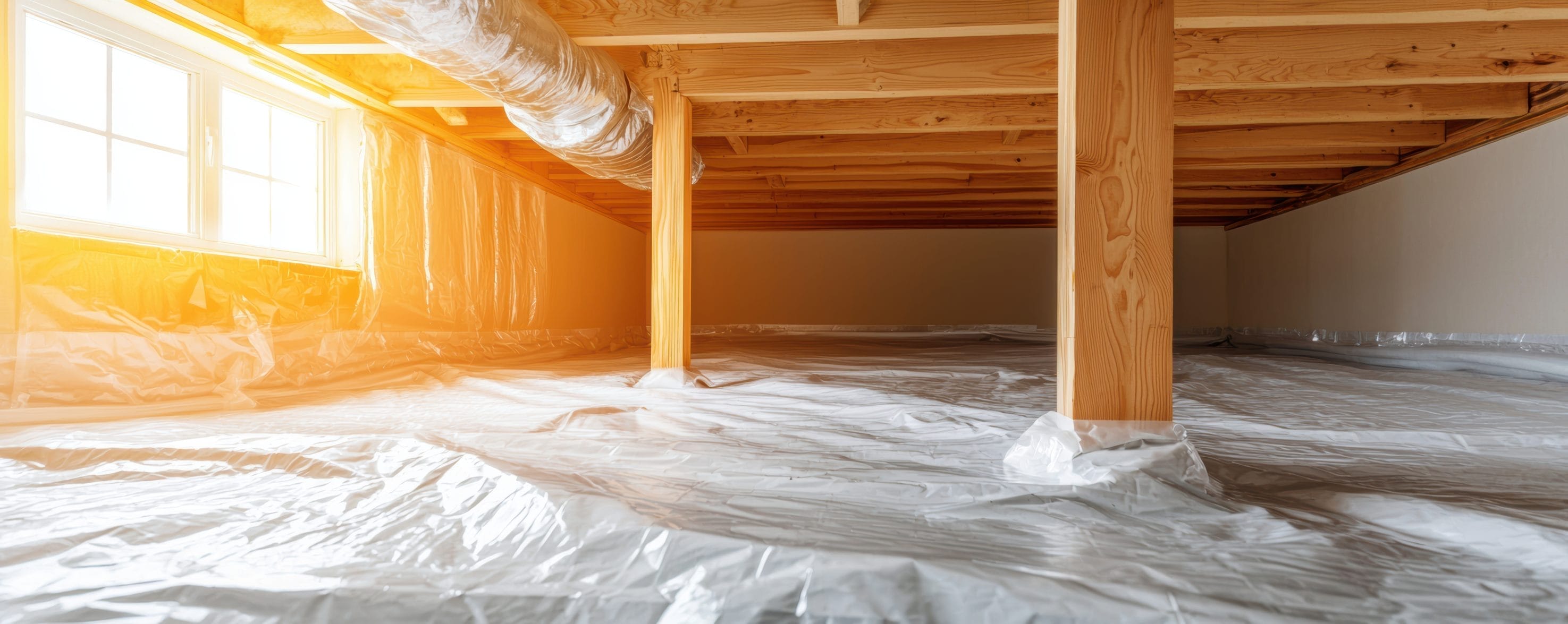 Crawlspace Encapsulation with Vapor Barrier Installation
