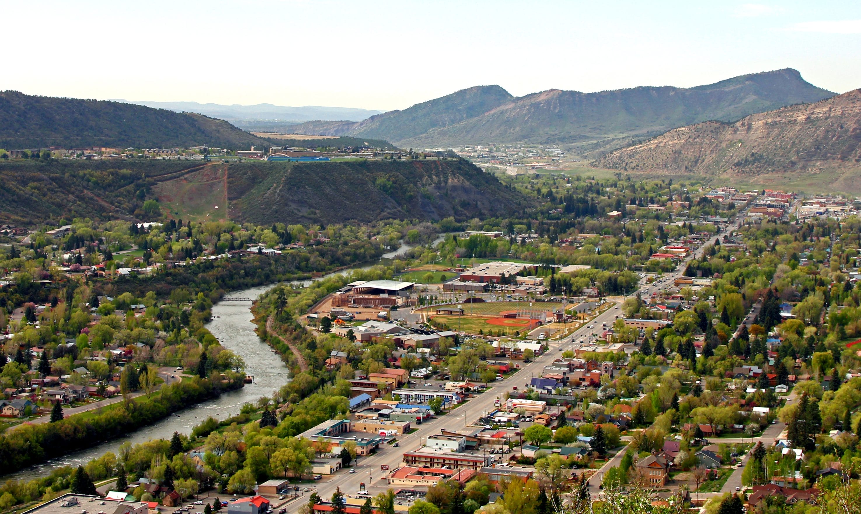 Aerial View of Urban Area for Commercial Radon Testing Services
