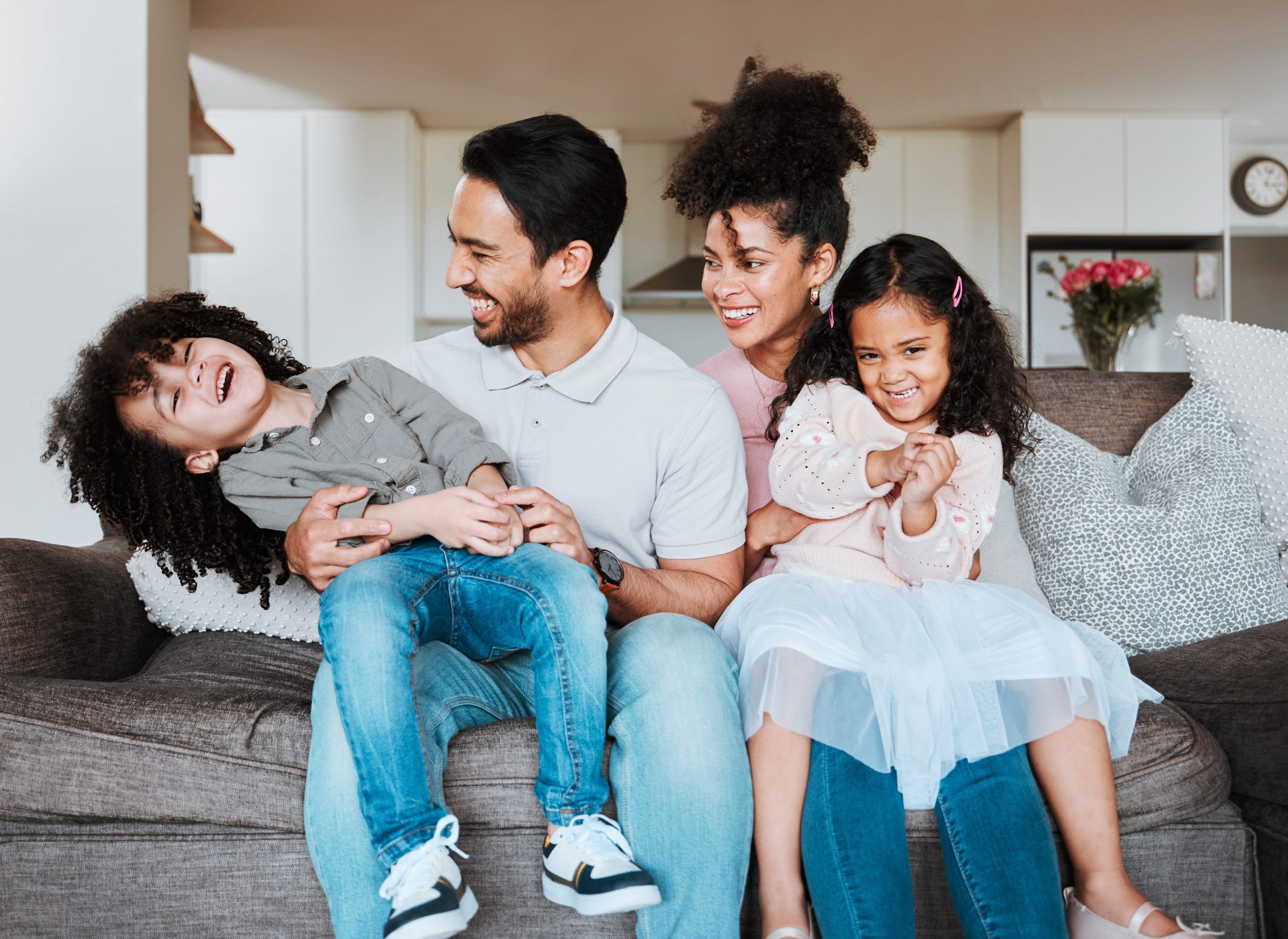Family Enjoying Time Together in a Radon-Free Home in New Mexico

