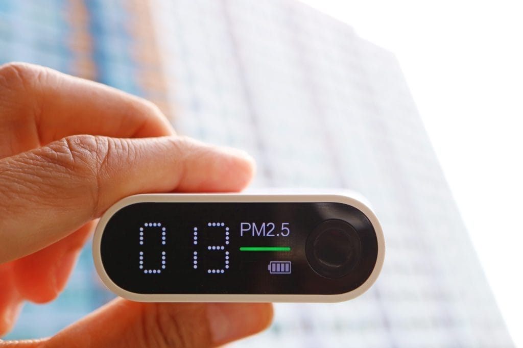 Air Quality Monitor Measuring PM2.5 Levels for Vapor Intrusion Detection
